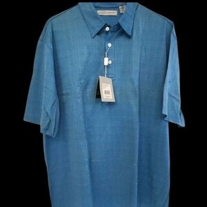 Greg Norman Signature Series 100% fine Egyptian cotton Teal polo New with tags L